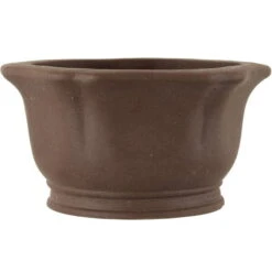 Bonsaischale 21x21x11cm Dunkelbraun Rund Unglasiert