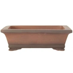 Bonsaischale 25x21x8cm Antik-Braun Rechteckig Unglasiert
