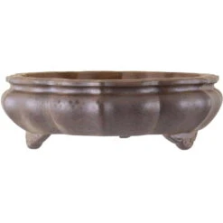 Bonsaischale 25x25x8cm Antik-Grau Rund Unglasiert