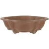 Bonsaischale 26x23.5x8cm Antik-Braun Lotusförmig Unglasiert