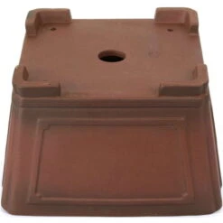 Bonsaischale 28.5x28.5x17.5cm Antik-Braun Quadratisch Unglasiert -Bonsai Verkaufe h29 891 ab2