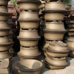 Bonsaischale 30x24x7.5cm Antik-Braun Rechteckig Unglasiert -Bonsai Verkaufe h30 171 ab6