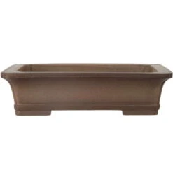 Bonsaischale 30.5x24.5x8cm Antik-Grau Rechteckig Unglasiert