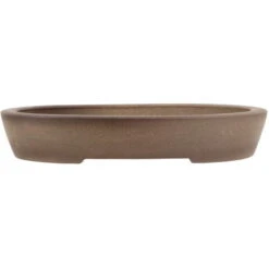 Bonsaischale 34x26.5x5.5cm Antik-Grau Oval Unglasiert
