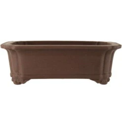Bonsaischale 36x27.5x12cm Dunkelbraun Rechteckig Unglasiert