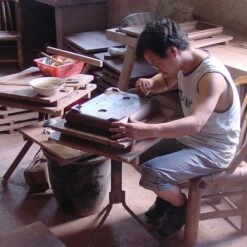 Bonsaischale 36.5x28.5x10cm Braun Rechteckig Unglasiert -Bonsai Verkaufe h37 186 b4