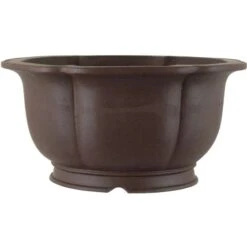 Bonsaischale 38.5x38.5x19.5cm Dunkelbraun Rund Unglasiert