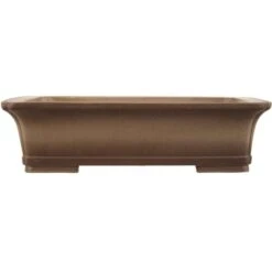 Bonsaischale 41.5x33x11cm Antik-Grau Rechteckig Unglasiert