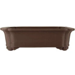 Bonsaischale 43.5x34x13cm Dunkelbraun Rechteckig Unglasiert