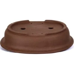 Bonsaischale 53.5x42.5x11.5cm Braun Oval Unglasiert -Bonsai Verkaufe h54 436 b2