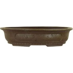 Bonsaischale 30x24.5x7cm Braun Oval Unglasiert