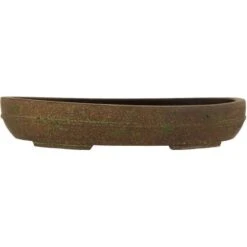 Bonsaischale 32x25x5.5cm Dunkelbraun Oval Unglasiert