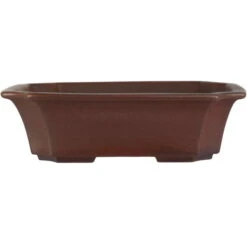 Bonsaischale 20.5x16.5x6cm Dunkelbraun Rechteckig Unglasiert