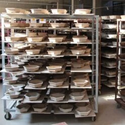 Bonsaischale 20.5x20.5x6.5cm Antik-Rotbraun Quadratisch Unglasiert -Bonsai Verkaufe s21 837 ar4