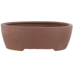Bonsaischale 29x24x10cm Braun Oval Unglasiert