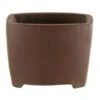 Bonsaischale 5.7x4.5x4.5cm Handarbeit Braun Rechteckig Unglasiert