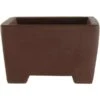 Bonsaischale 8x8x4.5cm Handarbeit Braun Quadratisch Unglasiert -Bonsai Verkaufe y08 853 b