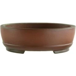 Bonsaischale 11x8.5x3.5cm Masteredition Antik Braun Oval Unglasiert