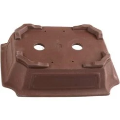 Bonsaischale 39.5x31.5x10cm Handarbeit Braun Rechteckig Unglasiert -Bonsai Verkaufe y40 010 bs2